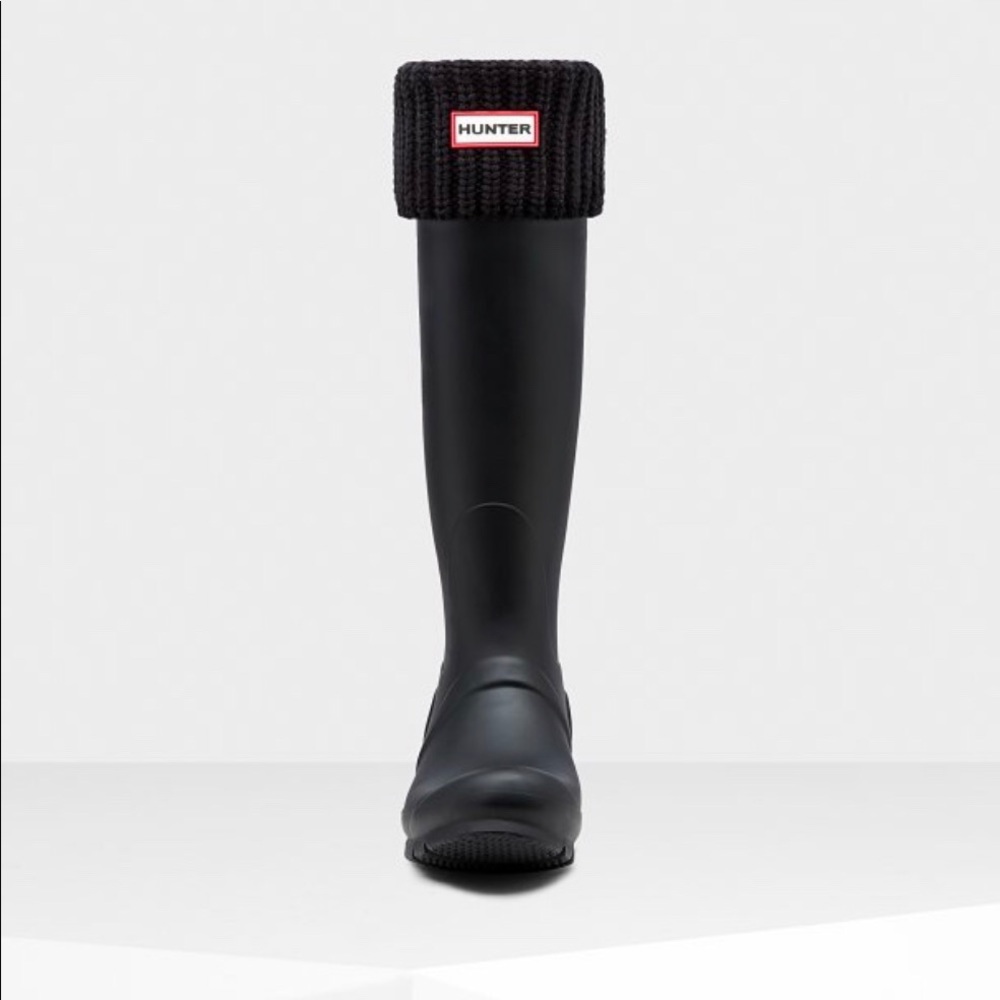 Hunter half cardigan boot socks - black